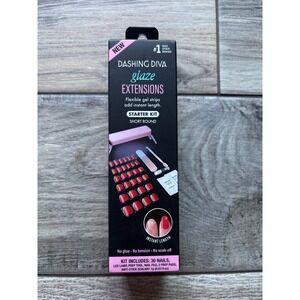 Dashing Diva Glaze Extensions Starter Kit Women OS Red NEW Short Round Gel Nails